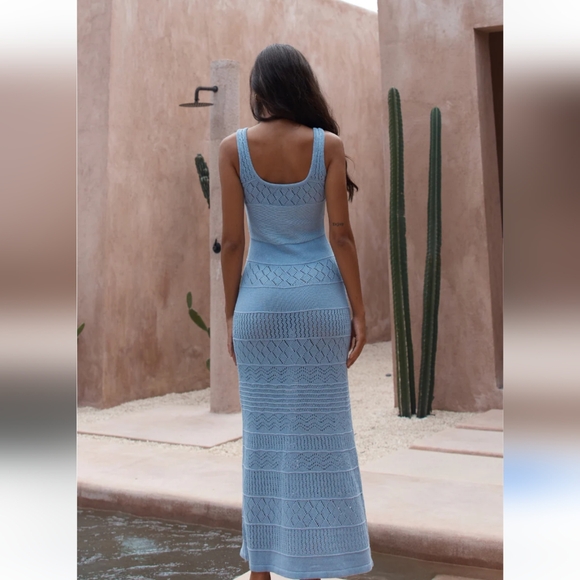 Runaway The Label Sky Blue Sonoma Maxi Knit Dress - Picture 2 of 15